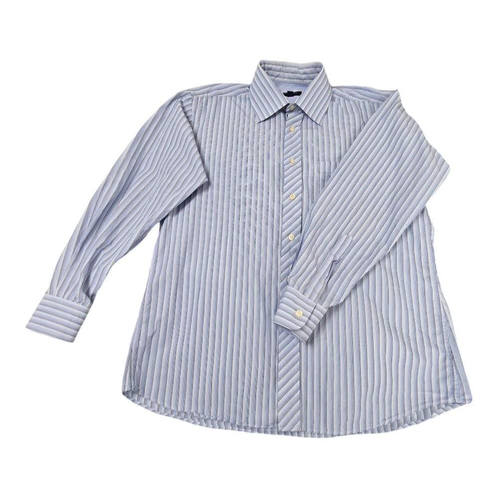 Ted Baker London Men's Dress Shirt 15.5 32-33 Blue and White